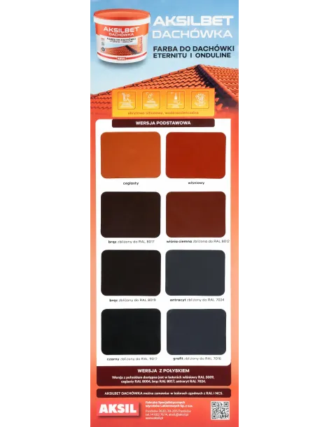 AKSILBET DACHOWKA Farbe für Betonplatten, Onduline und Eternit