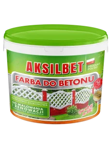 Aksilbet farba do betonu i ogrodzeń betonowych.