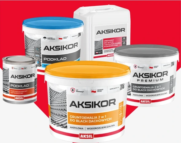 AKSIKOR – farby do dachów z blachy, podkłady i preparaty